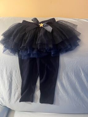 Navy blue leggings with attached tutu